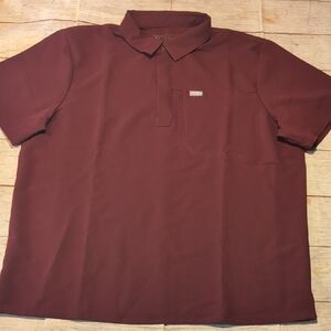 Figs Technical Collection Men's Burgundy Classic Polo Top Size XL